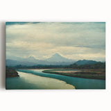 Stretched canvas wall art depicting a serene beach landscape with vibrant colors, perfect for home decor, featuring soft waves and a clear blue sky. Ideal for adding a tranquil vibe to any room.