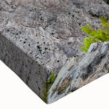 Close-up of a stretched canvas wall art piece showcasing a vibrant beach landscape design, featuring vivid colors and intricate details that evoke a serene coastal atmosphere. Ideal for home decor, this artwork enhances living spaces with a tranquil beach vibe.