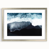 Elegant silver-framed wall art featuring a serene beach landscape design, showcasing soft pastel colors and a mat border, perfect for home decor enhancement.