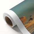Stunning rolled canvas wall art showcasing a vibrant beach landscape with vivid colors and intricate details, perfect for home decor and interior design. Ideal for coastal-themed spaces, this artwork brings a serene ocean vibe to any room.