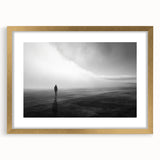 Framed wall art collection showcasing a serene beach landscape with vibrant colors, gold frame and mat, ideal for enhancing home decor in coastal themes.