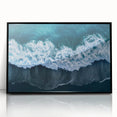 Framed wall art collection showcasing a serene beach landscape design, featuring vibrant colors and intricate details, set in a sleek black frame for modern decor.