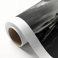 Vibrant rolled canvas showcasing a serene beach landscape with golden sands and turquoise waves, ideal for coastal-themed decor, packaged securely for delivery.