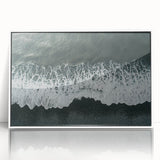 Framed acrylic wall art featuring a serene beach landscape in vibrant colors, designed to enhance home decor with a modern touch and inviting atmosphere.