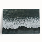 Vibrant stretched canvas wall art depicting a serene beach landscape with soft pastel colors, perfect for home decor and coastal themes, showcasing calming ocean waves and golden sand.