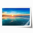 Rolled print showcasing a serene beach landscape with soft pastel colors and gentle waves, perfect for home decor and wall art enthusiasts.
