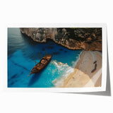 Stunning rolled print of a serene beach landscape, showcasing soft pastel colors and gentle waves, perfect for coastal-themed decor. Ideal for adding tranquility to any space.