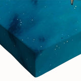 Close-up of a vibrant stretched canvas wall art piece depicting a serene beach landscape, showcasing vivid colors and intricate details, perfect for home decor.