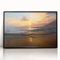Framed acrylic wall art featuring a stunning beach landscape design, showcasing vibrant colors and serene ocean waves, perfect for home decor and relaxation.