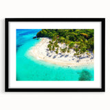 Black-framed wall art featuring serene beach landscapes, designed for home decor. The collection showcases vibrant colors and calming scenes, perfect for enhancing any living space.