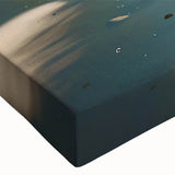 Close-up of a stretched canvas showcasing a vibrant beach landscape wall art design, featuring vivid colors and intricate details, perfect for home decor enhancement.