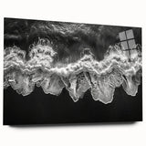 Acrylic glass wall art collection showcasing a vibrant beach landscape design, presented in a side view without pins, highlighting its glossy finish and intricate details. Perfect for adding a modern coastal touch to your home decor.
