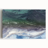 Stretched canvas wall art featuring a vibrant beach landscape, showcasing turquoise waters, golden sand, and palm trees, perfect for coastal decor enthusiasts.