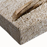 Close-up of a stretched canvas wall art depicting a serene beach landscape, showcasing vibrant colors and intricate details that evoke tranquility and relaxation. Perfect for enhancing home decor with a coastal theme.