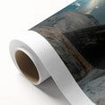Rolled canvas showcasing a vibrant beach landscape design with rich colors and intricate details, ideal for home decor. Packaged securely in a protective tube.