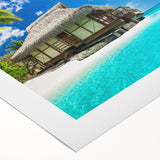 Stunning rolled canvas artwork showcasing a serene beach landscape with vibrant colors and intricate detailing, ideal for home decor and relaxation.