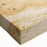 Close-up of a stretched canvas wall art piece showcasing a vibrant beach landscape design, featuring rich blue skies and golden sands, perfect for home decor.