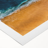 Rolled canvas showcasing a vibrant beach landscape design with vivid colors, ideal for home decor. This art piece offers a serene coastal vibe, perfect for any room.