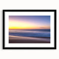 Framed wall art collection showcasing a stunning beach landscape design with a black mat and frame, ideal for adding a coastal vibe to any room.