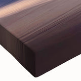 Close-up of a stretched canvas wall art piece showcasing a vibrant beach landscape design, featuring rich colors and fine details, perfect for coastal decor.