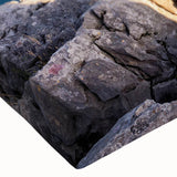 Close-up of a stretched canvas wall art featuring a vibrant landscape bridge design, showcasing rich colors and intricate details, perfect for home decor.