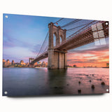Acrylic glass wall art featuring a side view of a modern landscape bridge design, showcasing vibrant colors and intricate details, perfect for home decor.