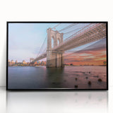 Framed wall art showcasing a stunning landscape bridge design, set in a sleek black frame, perfect for home or office decor, enhancing any space's aesthetic appeal.