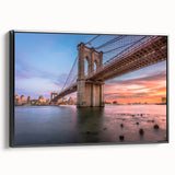 Framed wall art showcasing a stunning landscape bridge design in a black frame, perfect for home decor, highlighting natural beauty and artistic craftsmanship.