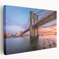 Stretched canvas wall art showcasing a serene landscape bridge design, featuring vibrant colors and intricate details, perfect for modern home decor.