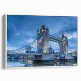Framed canvas wall art showcasing a serene landscape with a bridge, featuring vibrant colors and intricate details, set against a white backdrop for modern decor. Perfect for enhancing home aesthetics and creating a calming atmosphere in any room.