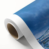 Rolled canvas artwork showcasing a vibrant landscape design featuring a serene bridge over a flowing river, perfect for adding elegance to home decor.