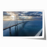 Beautiful rolled wall art print showcasing a serene landscape with a bridge, featuring vibrant colors and intricate details, perfect for home decor.