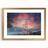 Elegant wall art featuring a gold-framed landscape bridge design with a mat, perfect for home decor. The artwork showcases intricate details, vibrant colors, and a sophisticated aesthetic ideal for enhancing any living space.
