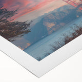 Rolled canvas artwork showcasing a vibrant landscape bridge design, featuring lush greenery and a serene river, ideal for modern home decor.