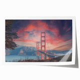 Colorful rolled canvas print showcasing a stunning landscape bridge design, featuring vibrant hues and intricate details, perfect for home decor or art enthusiasts.