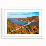 Framed wall art collection showcasing a stunning landscape bridge design with a white mat, ideal for home decor. The artwork's serene colors evoke tranquility and nature.