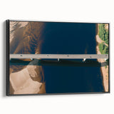 Framed canvas wall art showcasing a stunning landscape bridge design, featuring vibrant colors and intricate details, perfect for enhancing home decor.