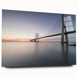 Acrylic glass wall art featuring a vibrant landscape bridge design, showcasing rich colors and intricate details, ideal for modern home decor. Perfect for enhancing any living space with its artistic appeal and unique style.