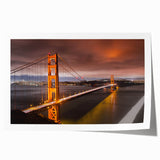 Abstract landscape wall art print showcasing a serene bridge over a river, featuring soft pastel colors and intricate detailing, ideal for modern home decor.