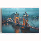 Stretched canvas wall art showcasing a vibrant landscape with a bridge, ideal for home décor, emphasizing nature's beauty and serene ambiance in living spaces.