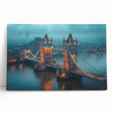 Stretched canvas wall art showcasing a serene landscape with a bridge and lush greenery, perfect for enhancing home decor and creating a tranquil atmosphere.