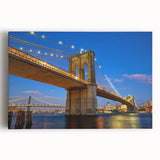 Stretched canvas wall art showcasing a vibrant landscape with a picturesque bridge, ideal for home decor, enhancing living spaces with nature-inspired elegance.