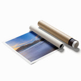 Vibrant rolled print of a serene landscape scene showcasing a picturesque bridge over a tranquil river, perfect for enhancing home decor with nature-inspired wall art.