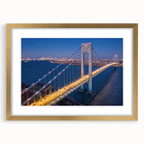 Elegant gold-framed wall art piece showcasing a stunning landscape bridge design, featuring a high-quality mat and intricate details, perfect for home decor.