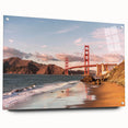 Acrylic glass wall art featuring vibrant landscape and bridge design, showcasing intricate details and a modern aesthetic, ideal for home decor and artistic enhancement.