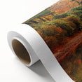 Rolled canvas wall art collection showcasing a vibrant landscape and bridge design, featuring rich colors and intricate details, ideal for home decor.