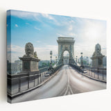 Stretched canvas wall art showcasing a scenic bridge landscape design, featuring vibrant colors and intricate details, perfect for home decor or office enhancement.