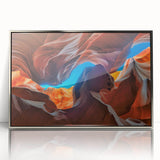 Framed acrylic wall art depicting a stunning canyon landscape design with vibrant colors, ideal for adding a modern touch to home decor. Perfect for nature lovers.