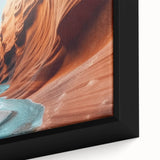 Framed canvas close-up of a stunning canyon landscape design, showcasing vibrant colors and intricate details, perfect for home decor or art collection.
