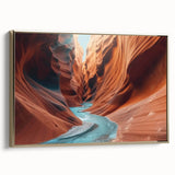 Framed wall art collection showcasing a stunning canyon landscape with vibrant colors and gold accents, perfect for enhancing home decor with nature's beauty.